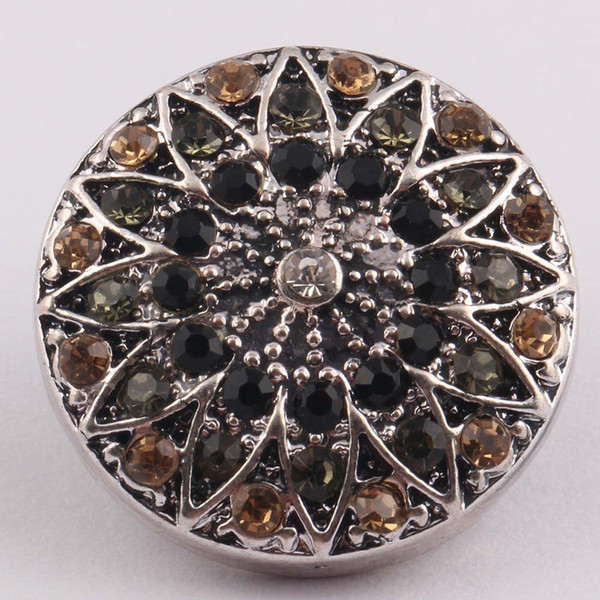 NOOSA Snap Button monochrome Filled Crystal 18mm Charm Jewelry