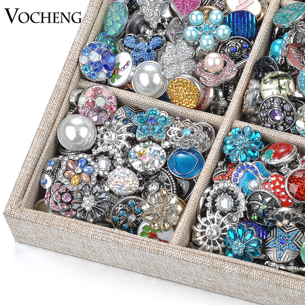 Noosa Sale Mix Snap Buttons Sales 50pcs 100pcs 200pcs 500pcs Random Choice 18mm Crystal Charms Accessories Vn-720