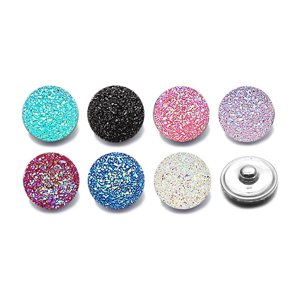 Hot Silicone 18mm Acrylic Resin Uneven Resin Snap Button 005 Fit Charm Interchangeable Bracelets Jewelry For Women Accessories