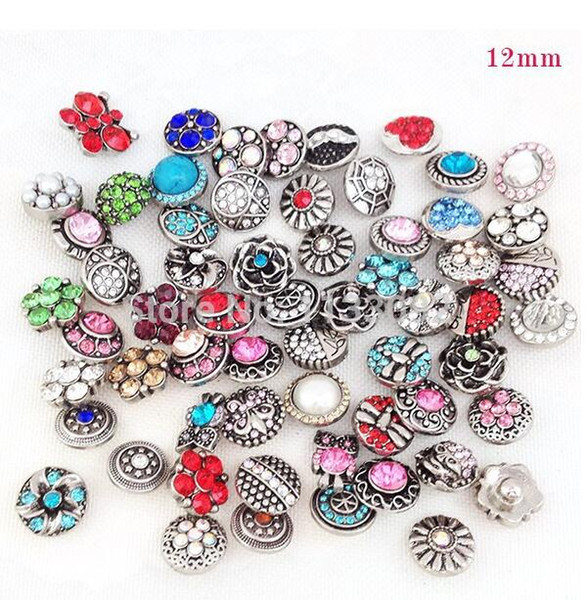 12mm mini snap button 20pcs/lot Mixed colors charms fit ginger snap button bracelet jewelry gift free ePacket ship