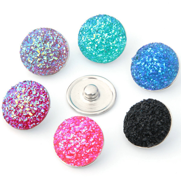 DIY18mm Noosa Nosa Chunks Interchangeable Metal Snap Button Charm Jewelry Accessories Resin Mixed Colors Ginger Snap Jewelry k049