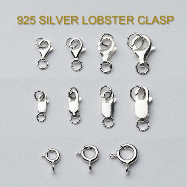 Clasp for Necklace Bracelets 925 Sterling Silver Lobster Clasp 3 Style 3 Size Clasps Making Necklace 925 Silver Clasps DIY Jewelry