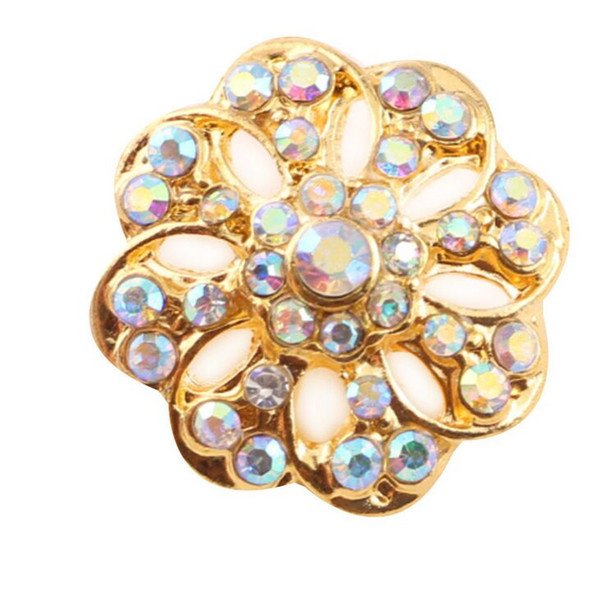 18mm Gold Metal Snap Button Fit Snap Bracelet Bangles Charm Rhinestone Styles Button Rivca Snaps Jewelry NOOSA Chunk