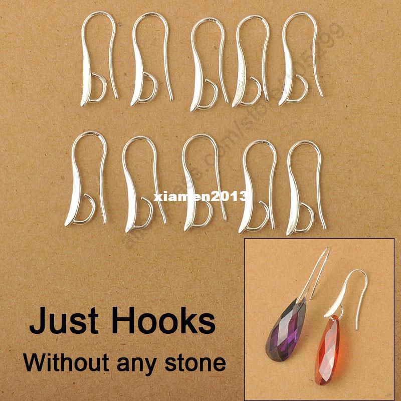 Free Shipping 100X DIY Making 925 Sterling Silver Jewelry Findings Hook Earring Pinch Bail Ear Wires For Crystal Stones Beads