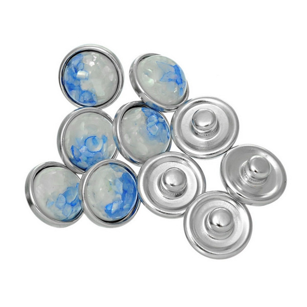 White K color Noosa DIY button round button bracelet accessories wholesale hot metal personality noosa snap button