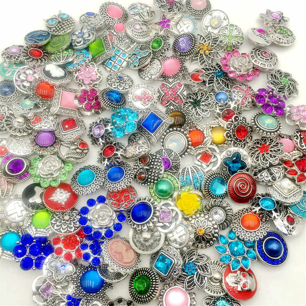 50pcs/lot High quality 18mm Snap Buttons Fashion Crystal Metal Ginger snap Clasps DIY Jewelry Accessories