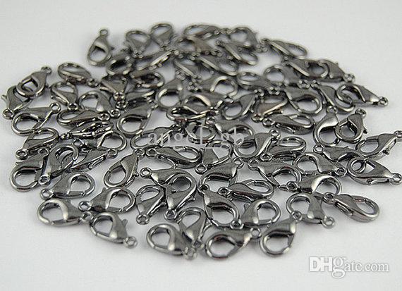 Bulk Packs 200 Pcs Gunmetal Black Lobster Clasp Claw 12x6mm Jewelry Supplies Metal Findings -- Free Shipping