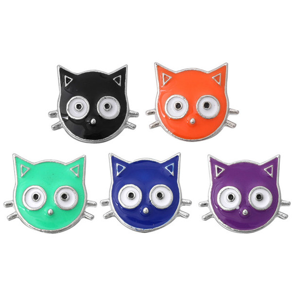 NOOSA Mini Cute Cat 12mm Snap Button DIY Snap Bracelet Earrings Necklace Jewelry Gift