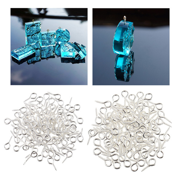 100Pcs Mini Eye Pins Eyepins Hooks Eyelets Screw Threaded Silver Hooks Pendant Clasps DIY Jewelry Making Findings Accessories free shipping