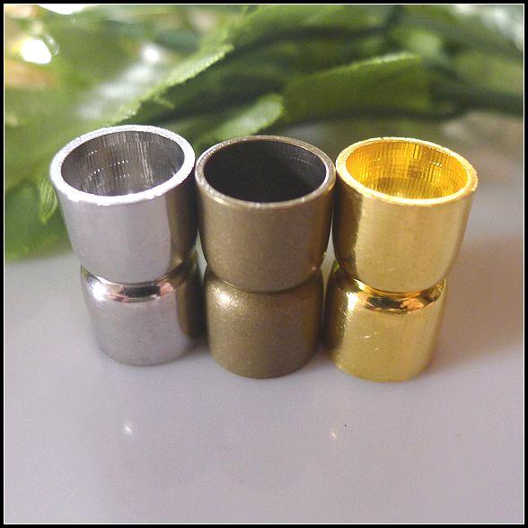 60pcs Mixed Color Brass Plated Strong Magnetic Clasps For Leather Cord, Tube End Caps Bracelet Necklace Clasps Jewelry Findings 10x18mm