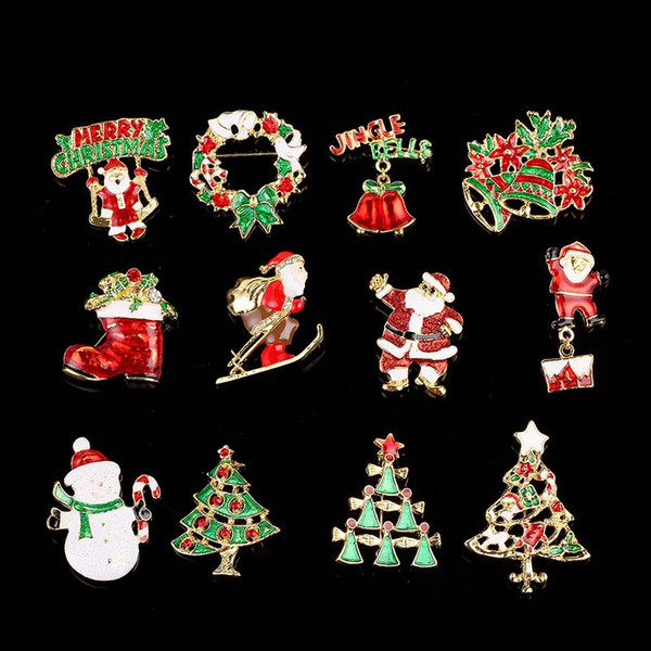 Christmas Gifts High Quality Cartoon Clothing Xionghua Christmas Brooch Pin Rhinestone Snap Buttons For DIY Ginger Snap Jewelry Accessorie