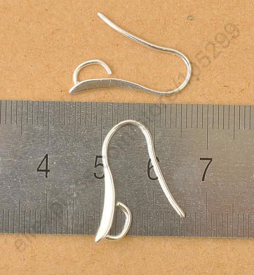 Free Shipping 100X DIY Making 925 Sterling Silver Jewelry Findings Hook Earring Pinch Bail Ear Wires For Crystal Stones Beads