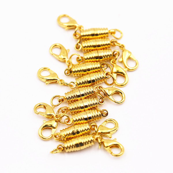 10pcs Gold Lobster clasp + golden thread magnetic buckle bracelet necklace clasp 17*5mm