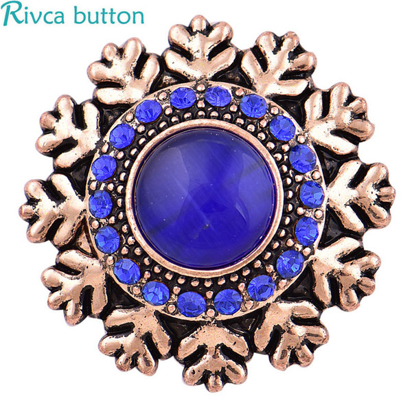 D04004 Hot Wholesale Rivca Snap Button Jewelry DIY 18mm Mixcolour snow flower Snap Button Fit Charm leather alloy fashion Bracelet NOOSA