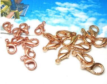 14mm Rose Gold Plated Lobster Clasp DIY Jewelry Findings Making Clasp for Bracelet Necklace Accessories Clasps