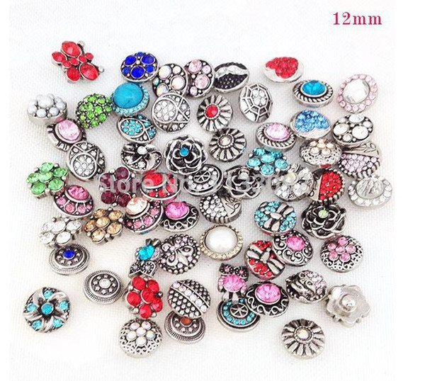 mix styles 12mm Snaps Button Jewelry For DIY Bracelet Necklace Charms Snaps Charms noosa snap button charms