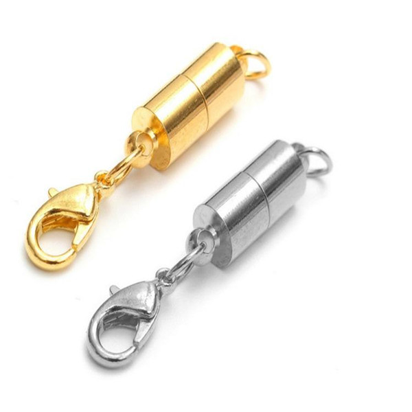 newest Silver/Gold Plated Magnetic Magnet Necklace Clasps Cylinder shaped Clasps for Necklace bracelet Jewelry DIY