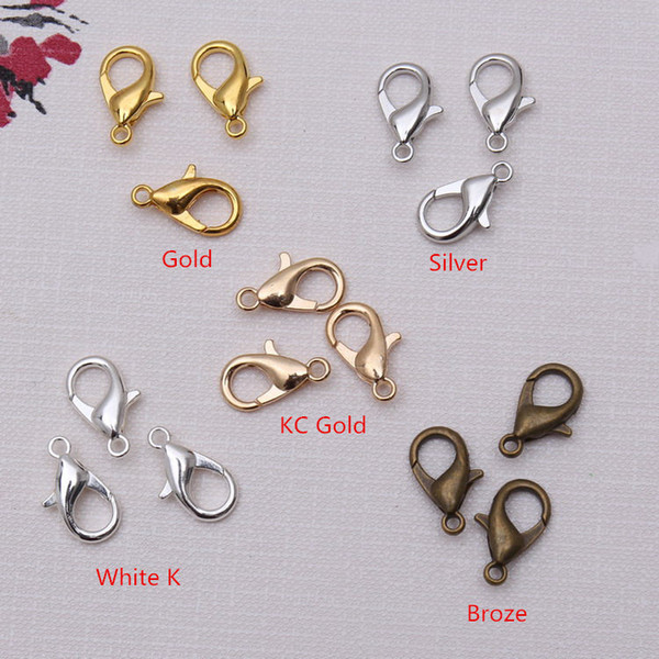 DIY 1000pcs Lobster Clasps For Necklace Earrings Bracelet Jewelry Wholesale 12*6mm Alloy Jewelry Findings Components LP004