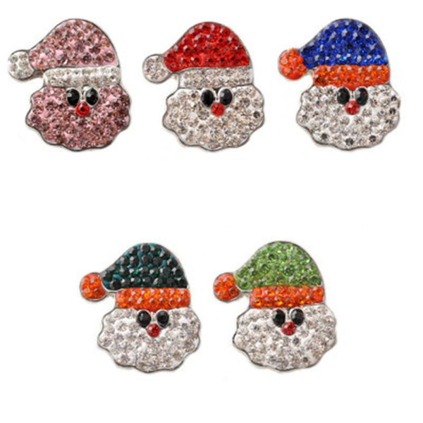 18mm NOOSA Snap Button Jewelry Santa Claus Christmas Ginger Snap Santa Claus Chunks Fit DIY Snap Bracelets Christmas Gift