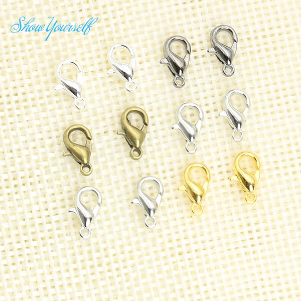 10mm Silver Bronze Gold Plated Lobster Trigger Claw Clasps Connector Jewelry DIY for Jewelry Findings Mixed Color 100pcs/lot