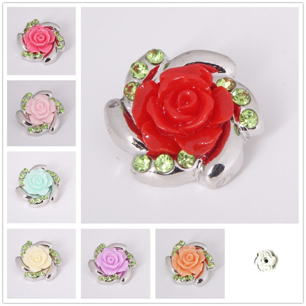 20pcs/lot personality flower snap Button Charm alloy Antique Silver Retro Metal Jewelry 18mm Ginger Snap fit Bracelet Necklace