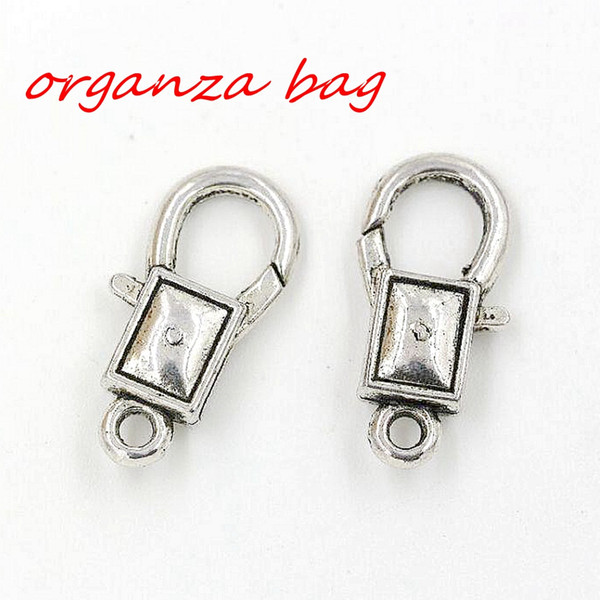 MIC 100PCS/lots New Antique silver zinc alloy Fancy Lobster Clasps Connector 27.5mmx14mm DIY Jewelry