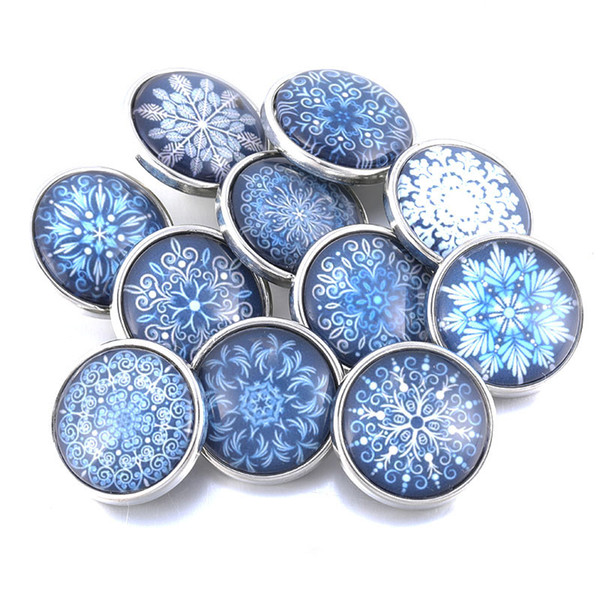 High quality charm snow glass snap button 10 pieces/lot 18 mm suitable for women fashion jewelry accessories wholesale A168