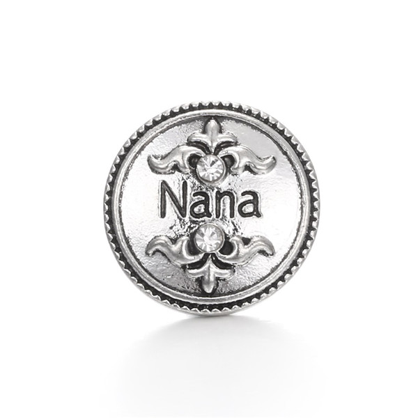 Fashion Crown Family Member 18mm Snap Button Jewelry Crystal Nana Sister Mom Grandma Noosa Chunks DIY Ginger Snap Button Charms Mother Gift