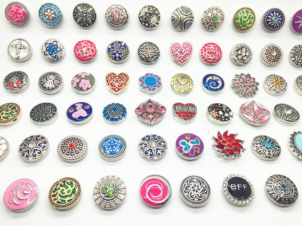 New arriver assorted Interchangeable 18mm snaps buttons Metral Charm Clasps Diy Ginger Snaps Jewelry