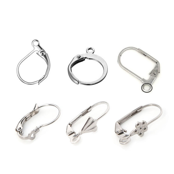 100pcs/lot Stainless Steeel French Earring Hook Ear Wire Lever Back Open Loop for DIY Jewelry Findings Earring Accessories