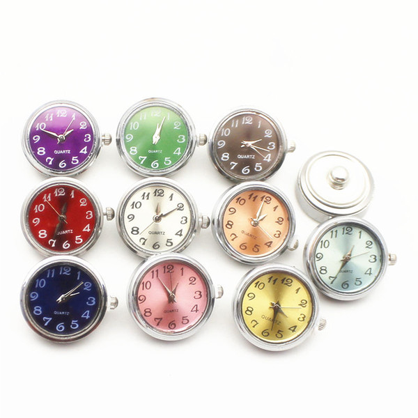 10pcs/lot Mix Color Watch Snap Button Charms DIY 18mm Ginger Button Bracelet Snaps Jewelry