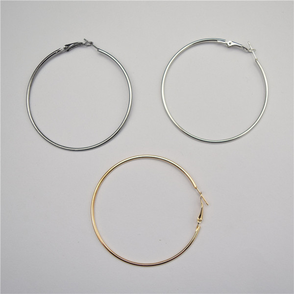 10pcs 60mm silver /gold/gun black Earring Hook Large Ring Large Circle Earrings Pendant DIY Jewelry Finding