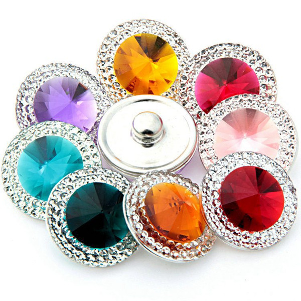 18MM Noosa Acrylic Jewelry Findings Ginger Snap Button Crystal shape fit Bracelet Necklace Ring Earrings N00-2