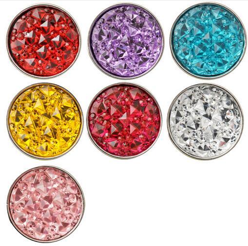 newest D02253 7colors Rhinestone button snap button for 18mm snap button jewelry fit for bracelet necklace earrings ect jewelry making