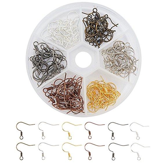 140 Pcs Iron Fish Earring Hooks Ear Wires Nickel Mix Colors For Jewelry Making Accessories With Transparent Storage Box 18MM Free DHL G947F