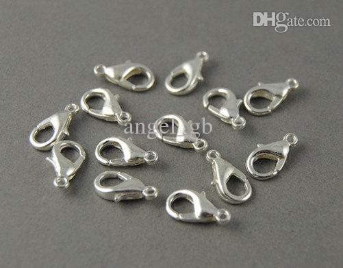 Bulk Packs 200 Pcs Silver Lobster Clasp Claw 12x6mm Jewelry Supplies Metal Findings -- Free Shipping