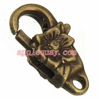 diy jewelry findings hooks for leather bracelets clasps handbags toggles silver bronze gold copper flower double metal 25mm fashion 50pcs