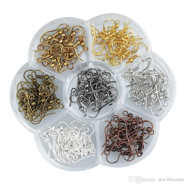 Free DHL 140Pcs/Lot Metal Earring Fish Wire Hooks Ear Hooks For DIY Jewelry Findings 18mm Fish Hook Fit Earrings Accessories 7 Colors G378SF