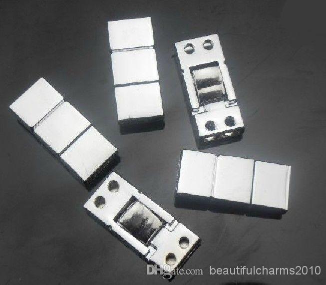 Wholesale 50pcs/lot 8mm 2 end clasp connector charm DIY accessories fit for 8mm leather belt