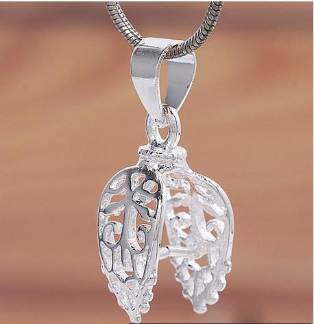 100psc Silver Plated Decorated Carved Pendant Pinch Bail