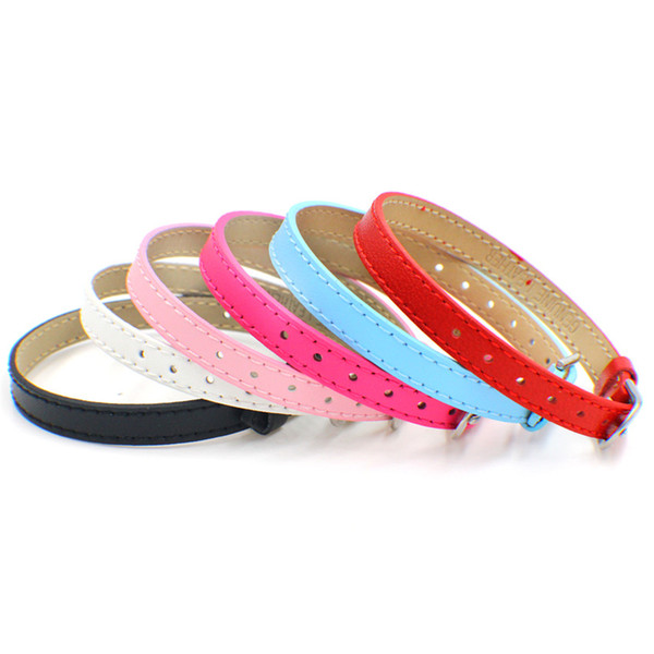 10pcs/lot Genuine leather Wristband Mix Color Bracelet Can Put Any 8mm Slide Charms Letters Charms on 210mm*8mm