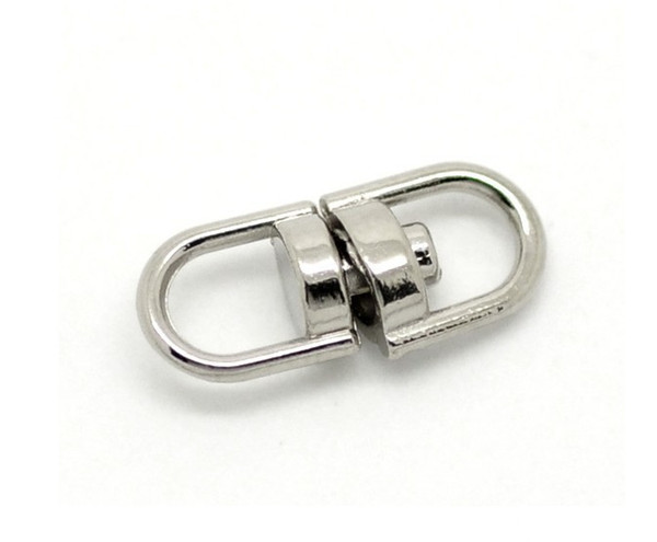 Free shipping! 500pcs Imitation platinum plated Swivel Key Ring Connectors 16x7mm