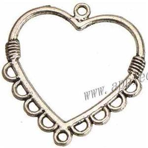 earrings necklaces chains pendants connectors charms diy 1 and 9 multi holes heart love open hollow metal 28*26mm jewelry findings 300pcs