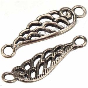 DIY Charms Connectors For Bangles Necklaces Earrings Crafts Angel Wings Curve Retro Silver Fashion Metal Jewelry Components 39*9*2mm 200pcs