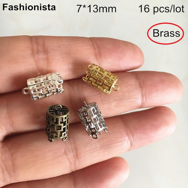 16 pcs -7*13mm Brass Filigree Cylinder Charms,Raw Brass,Silver-color,Steel Color,Bronze,1 to 5 Filigree Cylinder Connectors,DIY