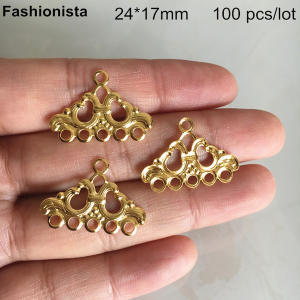 100 pcs Multi-loop Charm Connectors,Gold-color 1 to 5 Connectos For Jewelry Making,Chandelier Connectors For Handmade Crafts DIY