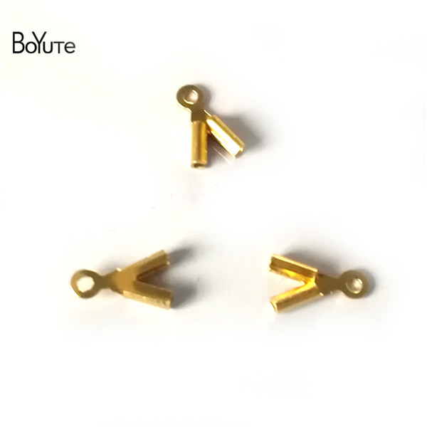 BoYuTe 300Pcs Clamp 0.8MM Thickness Water Drop Metal Line Connector Diy Hand Made Accessories Connectors Charms Jewelry Making