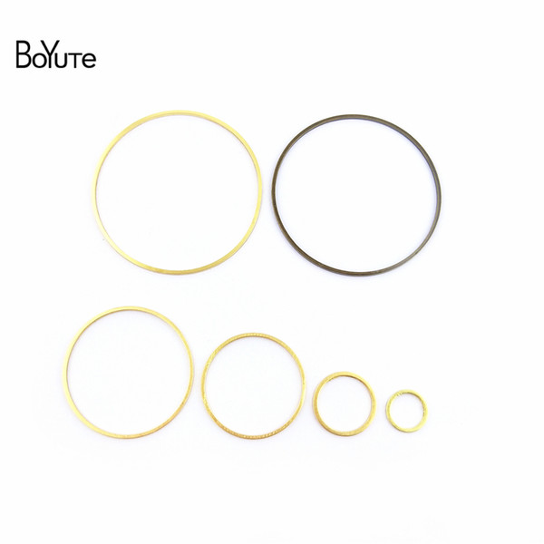 BoYuTe 100Pcs 7 Sizes Copper Metal Hoop Ring Connector Charms 3 Colors DIY Jewelry Findings Components