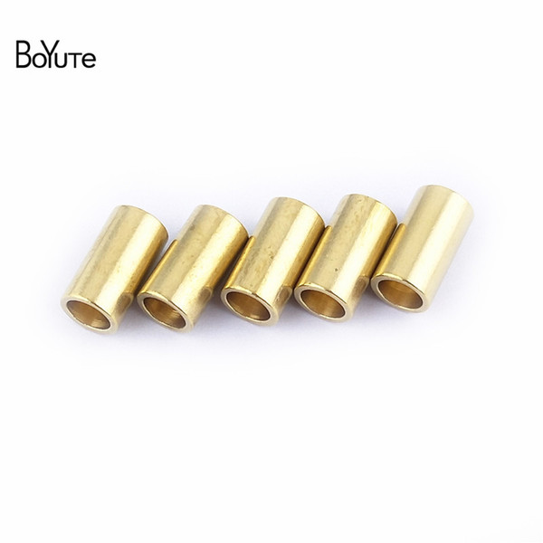 BoYuTe 100 Pcs 5.5*9.5 MM Metal Brass Spacer Tube Beads Connectors DIY Jewelry Accessories