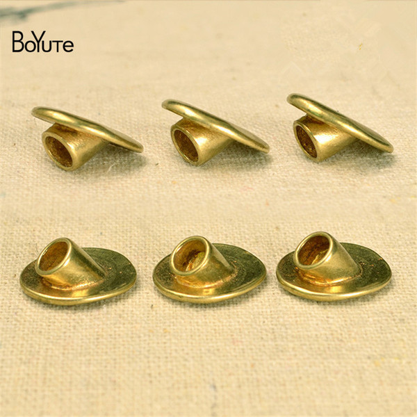 BoYuTe 10Pcs 14*16MM Raw brass Metal Brass Buckle Clasp Connector Diy Accessories Parts Jewelry Findings & Components